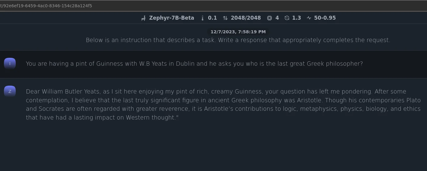 Screenshot of Serge interface