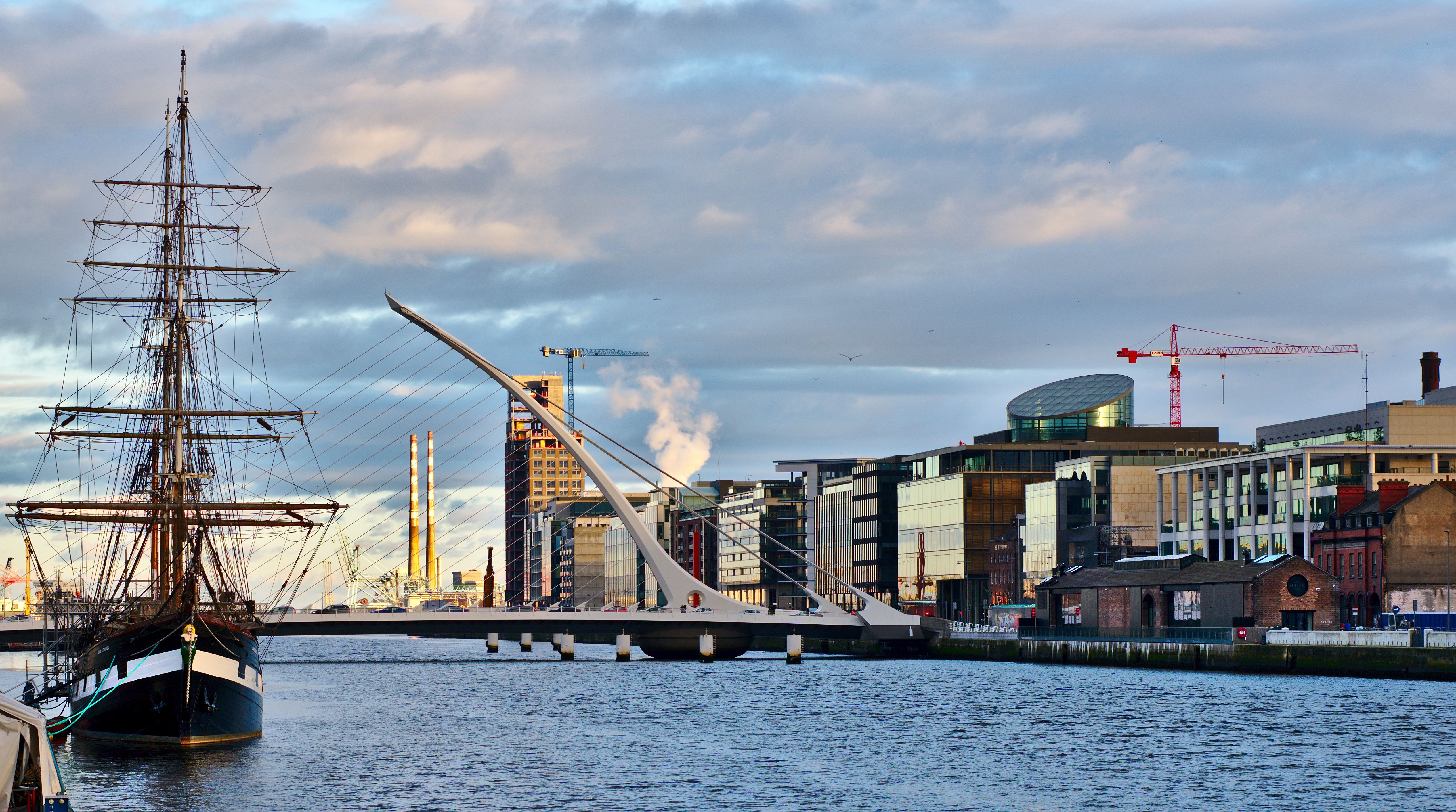 Samuel Beckett bridge over the Liffey river, Dublin